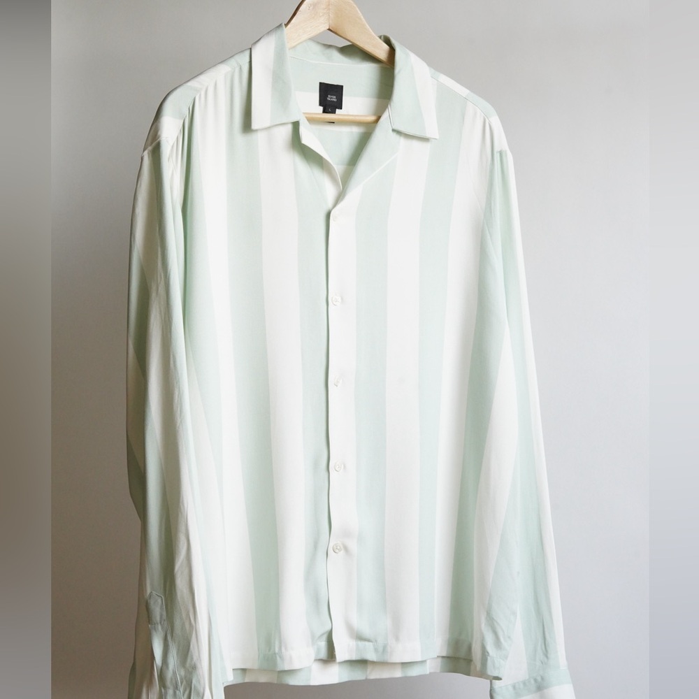 River Island Mint and White Striped Shirt